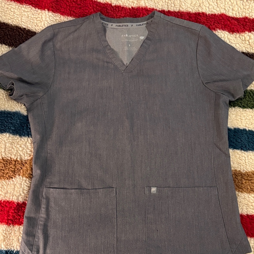 Gray V-Neck Scrub set